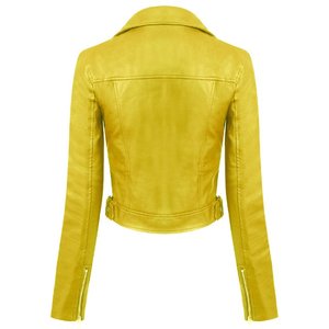 แจ็กเก็ตหนังแท้สำหรับผู้หญิงแจ็กเก็ตหนังแท้มีซิปรูดดีไซน์ฤดูหนาวโลโก้ได้ตามต้องการดีไซน์ - Product Image 3