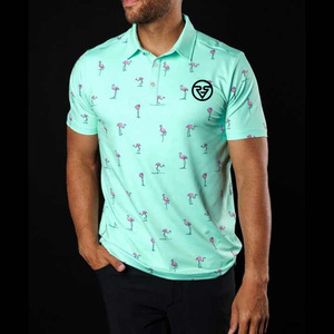 Camiseta de golf de verano al por mayor Camiseta estampada de polo de secado rápido elástica de 4 vías con estampado de patrón sólido Impresión digital nuevo estilo ajuste regular - Product Image 4