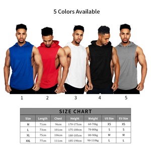 Wholesale Men Bodybuilding Stringer Tank Top <b>Hoodie</b> Custom Workout <b>Sleeveless</b> Muscle Shirt Cut Off Fitness Gym Tank Tops - Product Image 6