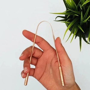 100% pure copper tongue cleaner for oral hygiene Copper tongue scraper for fresh breath Ayurvedic oral care copper - Product Image 5