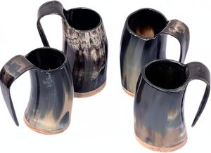 Antique personnalisé amour Durable fabriqué à la main naturel corne tasse Viking sculpture Tankard tasses incurvées cadeau d'affaires inde - Product Image 2