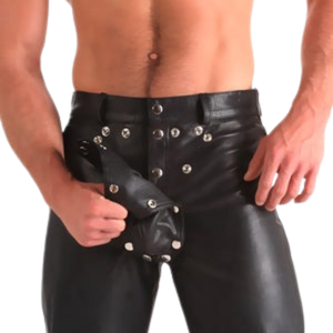 Calzoncillos de Cuero Sintético con Cierre, Ropa Interior de Cuero Sintético Negro para Clubes Fetichistas - Product Image 3