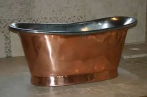 คุณภาพสูงโบราณคู่อ่างอาบน้ำฟรีทองแดงตอกด้วยค้อนเสร็จสิ้นรองเท้าแตะเดี่ยวที่มีนิกเกิลด้านนอกสำหรับห้องน้ำ - Product Image 5