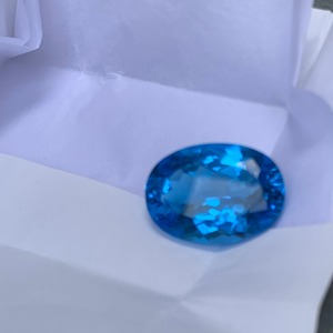 Topaze bleue naturelle de qualité AA+, de forme ovale, certifiée, 38,45 carats, pour la fabrication de bijoux - Product Image 6