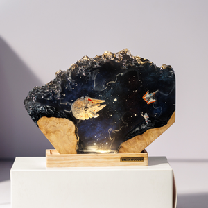 Lampe résine, lampe époxy, lampe résine personnalisée, lampe résine époxy, lampe violette, veilleuse bois, lampe de table bois, lampe cadeau de Noël - Product Image 2