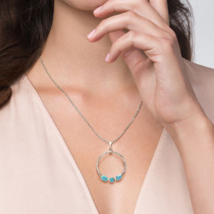 Impressionnant 1.25 CT Larimar 3.5 GM Cabochon Naturel 925 Sterling Silver Fine Jewelry pour Fiançailles Mariage Mignon Sier Nelace Gold - Product Image 6