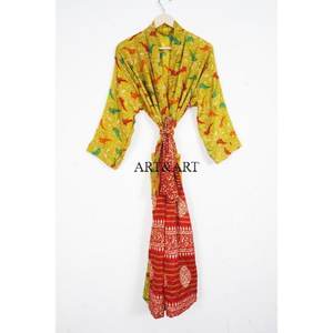 Kimono Largo de Seda Elegante y de Lujo, Hecho a Mano por Diseñador, Ropa de Dormir Suave y Personalizada para Mujer, para Bodas de Verano, Bata de Novia, Otoño y Primavera - Product Image 1