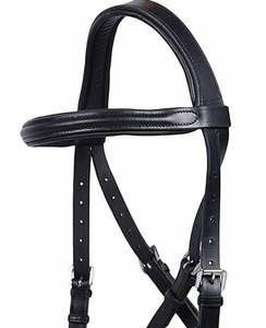 Brida de cuero negro de calidad superior al por mayor con brida de tachuela de relleno suave para montar a caballo a precio competitivo - Product Image 1