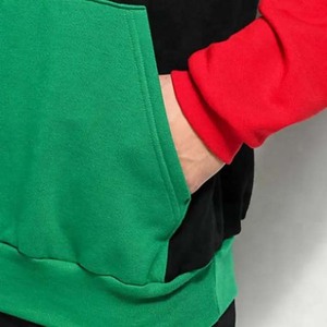 Venta al por mayor 100% algodón con capucha hombres pulóver sudadera de gran tamaño personalizado Color bloque liso invierno con bolsillo hombres sudaderas con capucha básicas - Product Image 3