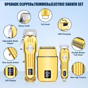 Kit de toilettage professionnel pour hommes, rasoir électrique rechargeable sans fil avec tondeuse à barbe, machine à couper les cheveux, prise américaine - Product Image 6