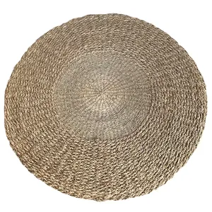 新型手工编织产品水葫芦地毯环保手工编织垫草毯地板装饰批发越南供应商