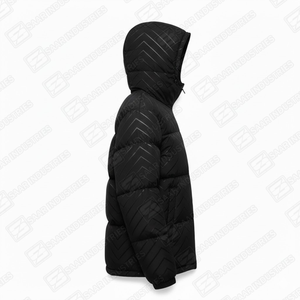 Blouson d'hiver matelassé pour homme, coupe bomber, service OEM, coupe-vent, chaud, à capuche, rembourré, vêtement d'extérieur décontracté en toile de haute qualité, vente en gros - Product Image 4