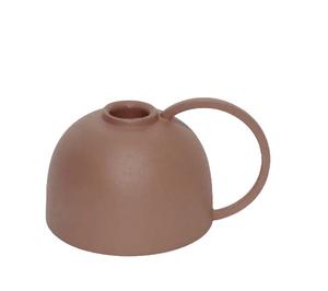 Nordic Minimalist Metal <b>Candle</b> Holder with Handle Modern Matte Terracotta Decorative <b>Taper</b> Candlestick for Wedding Centerpiece - Product Image 2