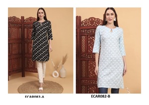 Summer Perfect Cotton-Rayon Short Kurti pour les femmes Top ethnique élégant avec Indo Western Vibes pour le quotidien et la fête - Product Image 4