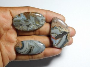 3pcs Stick Agate Lot Gemstone Natural Stick Agate Cabochons Hand Polished Fine Quality Stick Agate for Jewelry Making 136Cts - Product Image 3