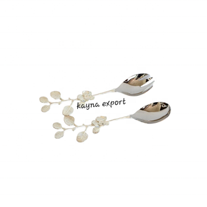 Ensemble de 2 cuillères de service à prix abordable, couverts très vendus pour la maison et les restaurants à prix réduits, cuillère design - Product Image 1