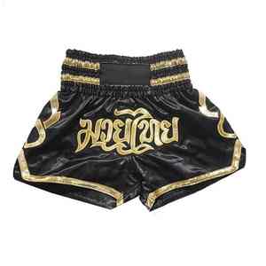 Pantalones cortos de boxeo Muay Thai con logotipo personalizado superventas de material sólido para hombre, venta al por mayor 2025 - Product Image 2