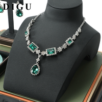 Présentoir de Comptoir Boutique DIGU Élégant en Cuir Givré Noir et Vert pour Bijoux, Idéal pour les Vendeurs de Marques et Bracelets