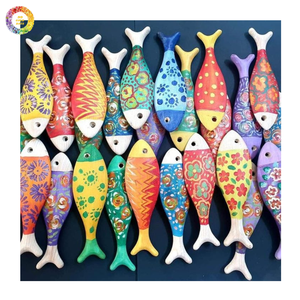 Decoración de peces de madera, artesanía hecha a mano, escultura de Arte de madera Natural para exhibición de hogar y oficina - Product Image 1