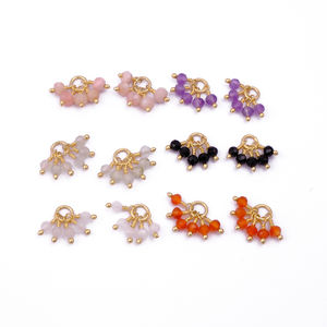 Perles de pierre de naissance en onyx noir minimaliste de 3MM pendentifs à breloques en laiton plaqué or pour la fabrication de bijoux avec connecteurs de pierres précieuses - Product Image 4