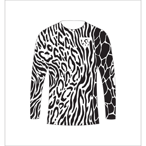 Men's custom sublimation <b>black</b> and white mixed animal print <b>long</b> <b>sleeve</b> <b>T</b> <b>Shirt</b> Trackstar OEM Private Label TSI-G05-P0798 - Product Image 3