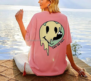 Unisex <b>Acid</b> Wash <b>Drop</b> Shoulder Casual T-Shirt 100% Cotton Long Waseem Impex High Street Design Solid Pattern Jersey Fabric - Product Image 4