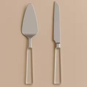 Classic Metal <b>Cake</b> <b>Cutting</b> and Serving <b>Knife</b> Set Handmade Eco-Friendly Dishwasher Safe - Product Image 1