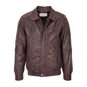 แจ็กเก็ตนักขี่มอเตอร์ไซค์แฟชั่นสไตล์คลาสสิกแบบสลิมฟิตสำหรับผู้ชายบอมเบอร์มีซิปสำหรับใส่เล่นกีฬาฤดูหนาว - Product Image 1