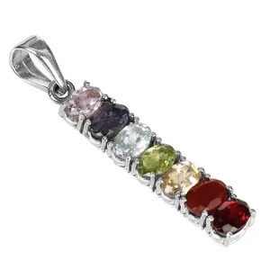 Art Palace - Colgante de Plata 925 con Piedras Preciosas de Chakra para Mujer, Cristal Curativo Energético, Amuletos Religiosos, Hipoalergénicos - Product Image 1