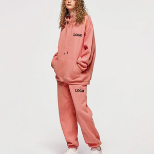 Conjunto Deportivo de Chándal para Mujer al por Mayor, 100% Algodón, con Logotipo Personalizado, Sudadera con Capucha Extra Grande y Pantalones Deportivos, Conjunto Deportivo en Blanco para Invierno - Product Image 5