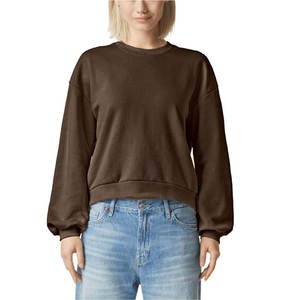 Sweat-shirt surdimensionné personnalisable pour femme, col rond, en coton avec tissu éponge, impression personnalisée, sweat-shirts 2026 - Product Image 1