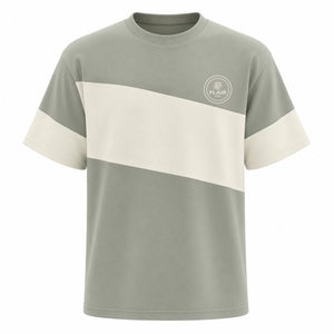 Camiseta de Cuello Redondo para Hombre, Premium, Transpirable, Lavada, Lisa |   Camiseta de Estilo Urbano de Manga Corta, 100% Algodón, Tela de Lona Ecológica - Product Image 2