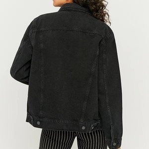 แจ็กเก็ตผ้าแคนวาสผู้หญิงสีดำล้วนมีสไตล์ผ้าฝ้ายระบายอากาศได้ดีโลโก้ด้านหน้า - Product Image 6