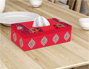 Hermosa caja de pañuelos impresa de madera hecha a mano clásica para uso en la mesa hogar cocina restaurantes oficinas - Product Image 4