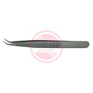 Pince à cils incurvée en acier inoxydable avec logo personnalisé Pince à épiler d'extension de cils professionnelle - Product Image 4