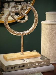 Noeud en métal Sculpture abstraite décorative pièce maîtresse en aluminium Art décor de bureau à domicile sculpture polie moderne - Product Image 5