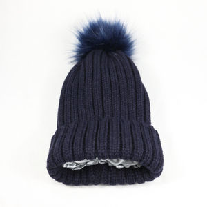 หมวกบีนนี่ผ้าแจ็คการ์ดปักตามสั่งใช้ได้ทั้งชายและหญิงหมวกบีนนี่ถักไหมพรมดีไซน์เนอร์ผ้าไหมซับในสามารถถอดออกได้สำหรับฤดูหนาว - Product Image 3