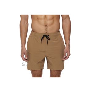 Vente en gros de maillots de bain pour hommes shorts de plage short de sport de course short de planche de surf de couleur unie avec doublure en maille - Product Image 1