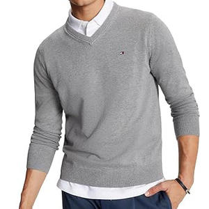 Pull-over col en V personnalisé OEM/ODM pour hommes 100% coton pulls pour hommes anti-rides anti-rétrécissement respirant Collection Hiver 2025 - Product Image 5