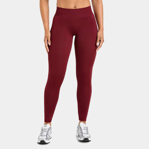Servicio OEM, Mejor Precio, Leggings de Yoga Personalizados para Mujer, de Alta Calidad, Antibacterianos, Sin Costuras, con Logotipo en la Cintura, Profesionales, Color Marrón Sólido - Product Image 2