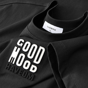 T-shirt unisexe en coton organique lourd de haute qualité pour hommes T-shirt imprimé en relief en 3D à épaules tombantes OEM - Product Image 3