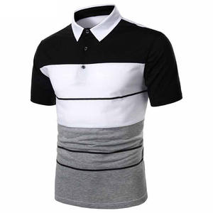 Vente en gros de polo pour hommes avec logo personnalisé en toile 100% coton respirante de grande taille à motif solide - Product Image 2