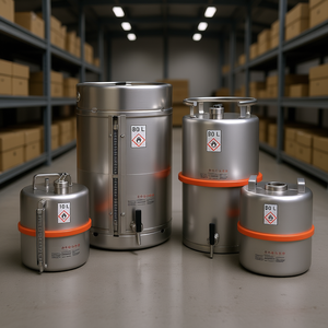 Conteneur de stockage en acier inoxydable de haute qualité Burkle GmbH avec languette et indicateur de niveau, conception durable pour un stockage sûr - Product Image 3