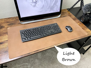 Classic Office Genuine Leather <b>Desk</b> <b>Mat</b> Smell Proof Heavy Duty Durable Writing Surface Premium Smooth <b>Protector</b> LMD-0055 - Product Image 3