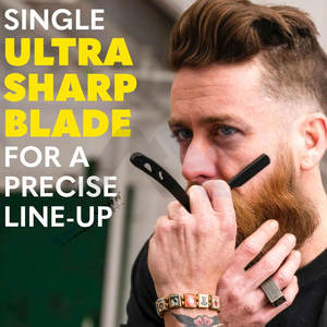 Rasoir de barbier à lame droite 100% acier inoxydable, outil de rasage de haute qualité pour un toilettage de précision, idéal pour les professionnels des salons - Product Image 6
