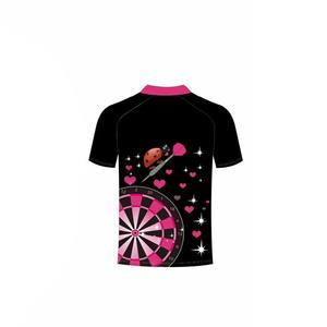 Séchage rapide personnalisé transfert de chaleur imprimé antibactérien résistant à l'eau hommes fléchettes équipe maillots compétition polos avec poche - Product Image 3