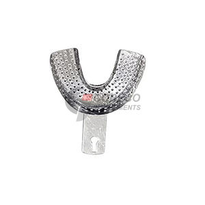 Plateaux d'empreinte en métal renforcé avec serrure à anneau, design en acier inoxydable perforé, spécialement conçus pour les edentés - Product Image 6