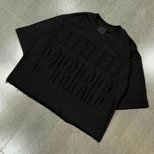 Nhà Máy Tùy Chỉnh Đau Khép Thêu Boxy Cắt Tee 100% Cotton Cộng Với Kích Thước Đồ Họa Người Đàn Ông T-Shirts - Product Image 3