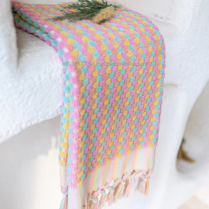 Style turc microfibre Pom Pom essuie-mains petit Peshkir Pestemal bain plage multicolore à pois Design maison décorative utilisation - Product Image 1