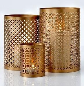 Portavelas Cilíndricos Decorativos Modernos de Metal Perforado, para Decoración del Hogar y Jardín, en Oferta - Product Image 2